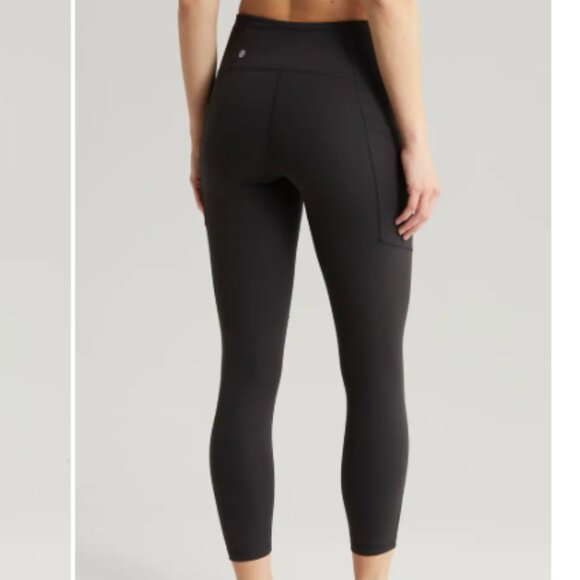 NWT Z by Zella Perform High Waist Pocket 7/8 Black Pilates Yoga Leggings Size XS - Picture 2 of 2